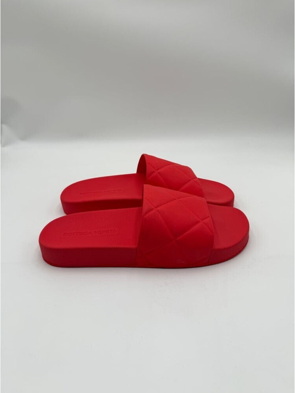 Men’s Bottega Veneta The Slider Rubber Sandals Red Size 42
